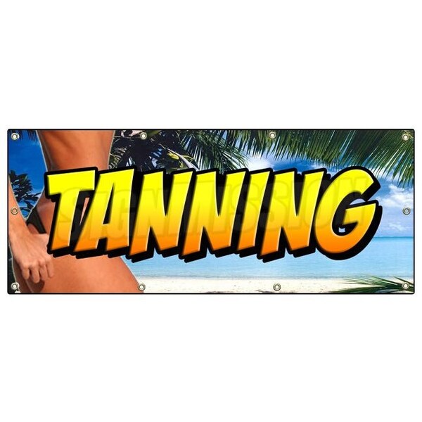 TANNING BANNER SIGN tan beauty salon spa bed signs spray